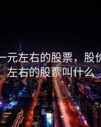 股价在一元左右的股票，股价在一元左右的股票叫什么