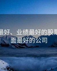 基本面最好、业绩最好的股票，基本面最好的公司