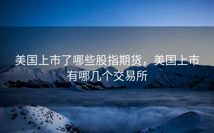 美国上市了哪些股指期货,美国上市有哪几个交易所 美国上市了哪些股指期货,美国上市有哪几个交易所