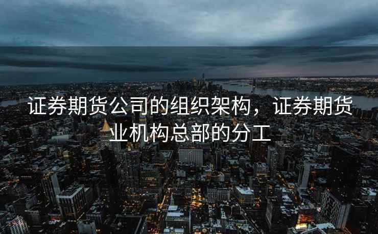 证券期货公司的组织架构，证券期货业机构总部的分工
