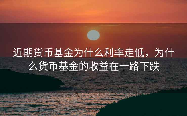 近期货币基金为什么利率走低，为什么货币基金的收益在一路下跌