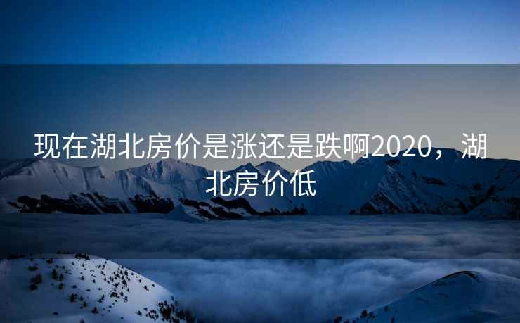 现在湖北房价是涨还是跌啊2020，湖北房价低