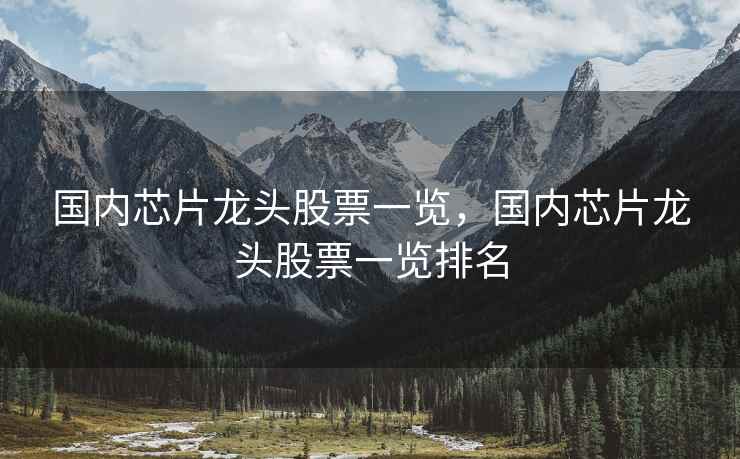 国内芯片龙头股票一览,国内芯片龙头股票一览排名 国内芯片龙头股票一览,国内芯片龙头股票一览排名