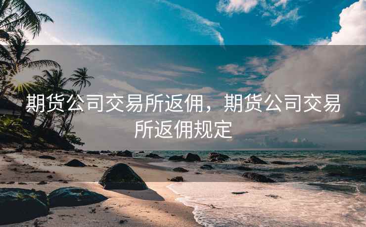 期货公司交易所返佣，期货公司交易所返佣规定