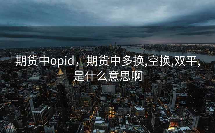 期货中opid，期货中多换,空换,双平,是什么意思啊